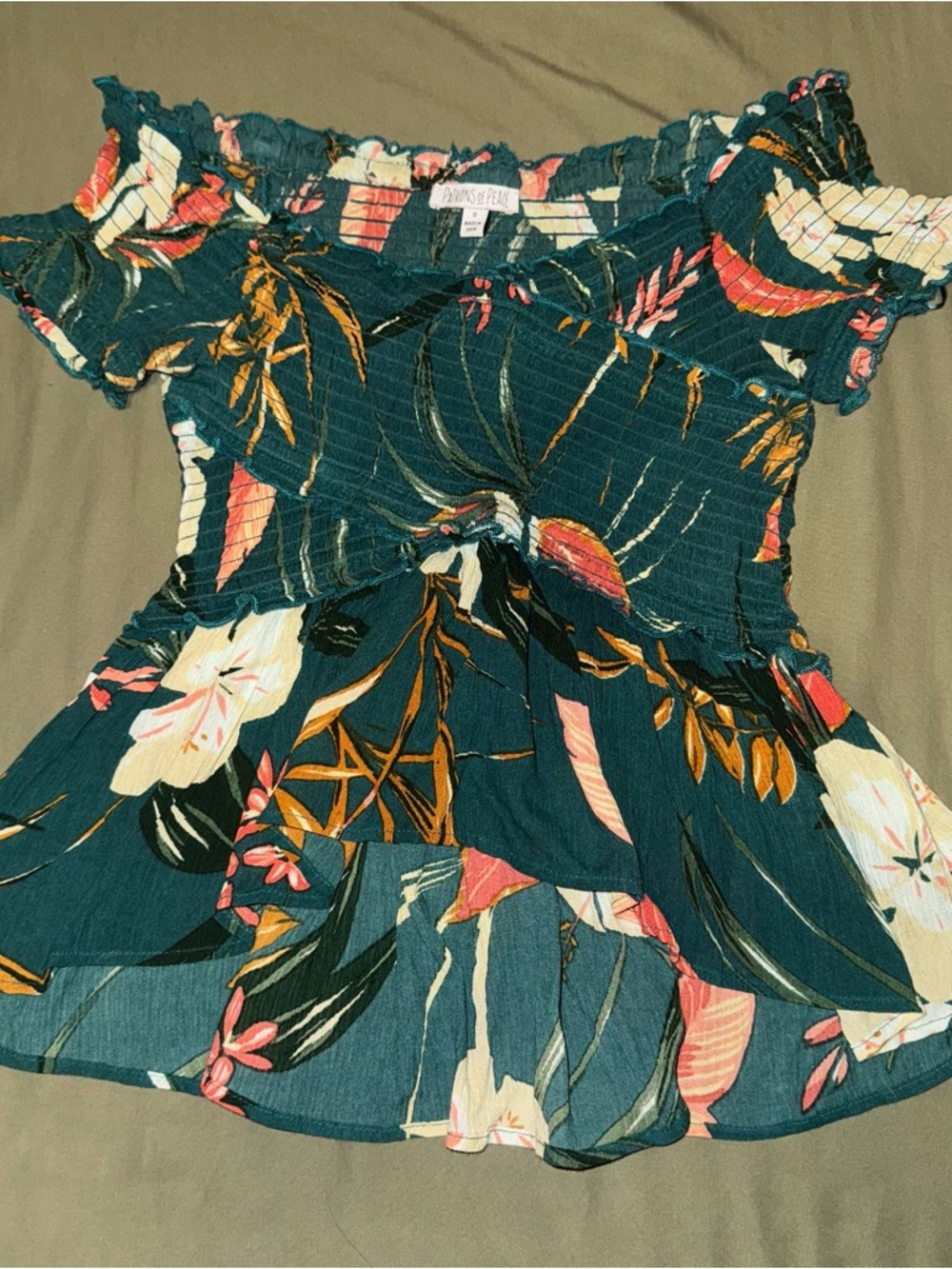 Patrons of Peace Floral Off-Shoulder Blouse
